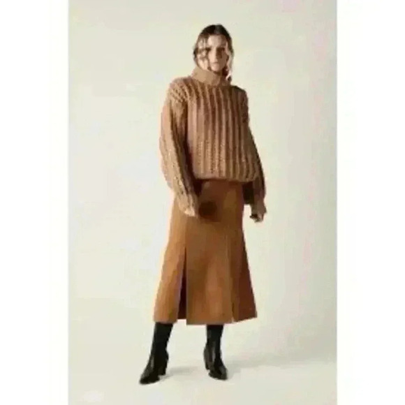 New NWT Anine Bing Lyn Skirt- Camel Retails $400.00 - Picture 1 of 8